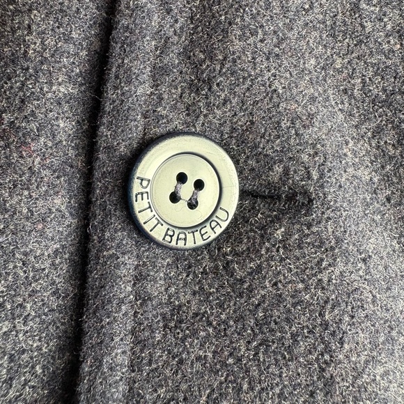 Petit Bateau Boys Wool Blend Double Breasted Navy Pea Coat - Picture 5 of 6